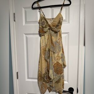 Speechless High Low Floral Dress in Cream and Brown